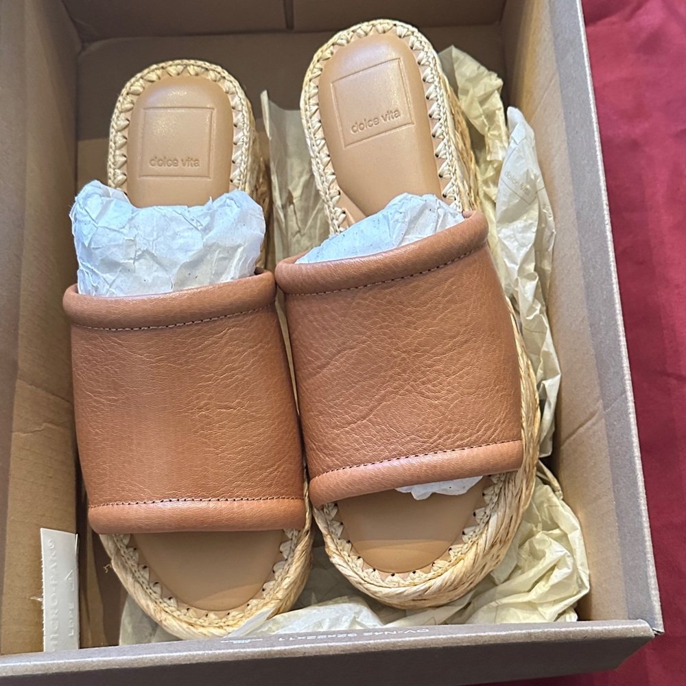 Dolce Vita Women's Brown Espadrille Slides